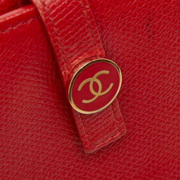 CHANEL Red Leather Wallet